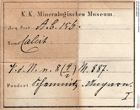 Etiketten zu Calcit (NHMW-MIN-Ab156)